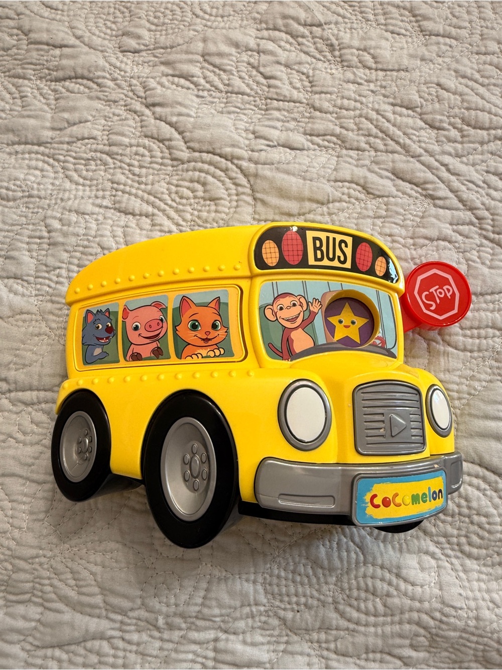 CoComelon Musical Yellow School Bus Toy with Character Windows